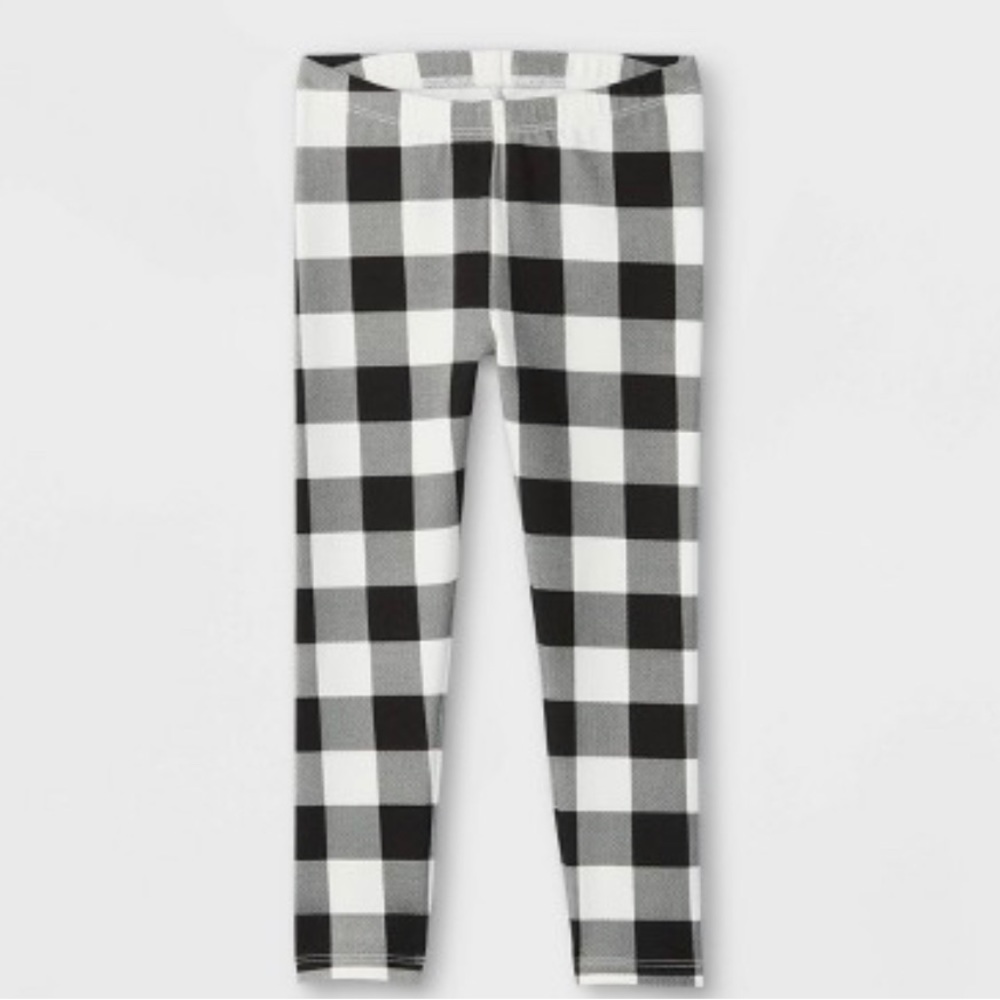 Cat and jack pants/leggings black and cream buffalo size 3t soft cotton girls